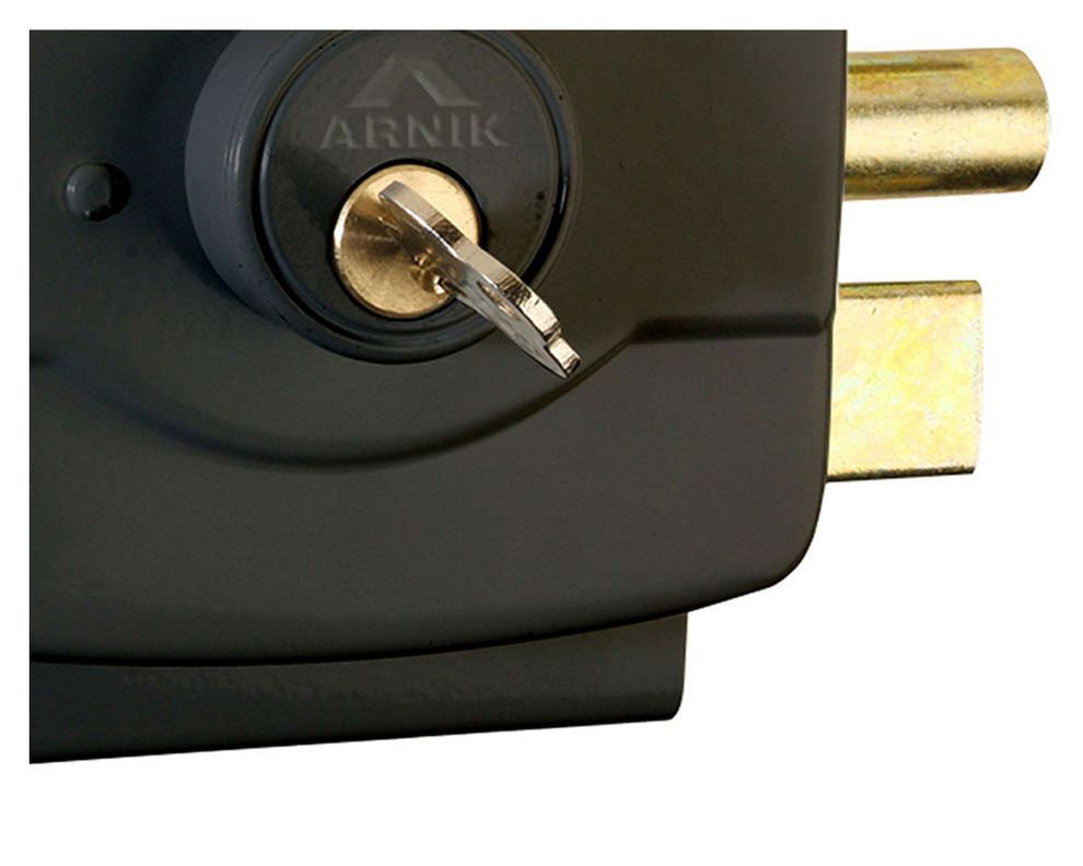 Cerradura sobreponer acceso principal/ reja AR01+30CA negro Arnik-1