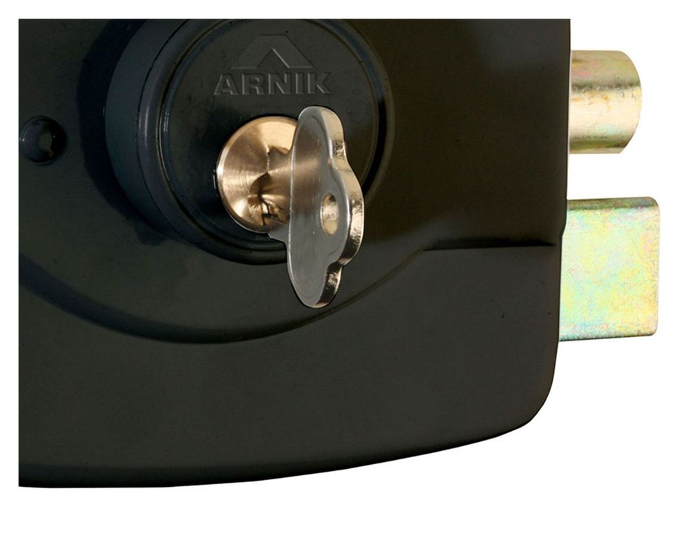 Cerradura sobreponer acceso principal/ reja AR01N+ negro Arnik-1