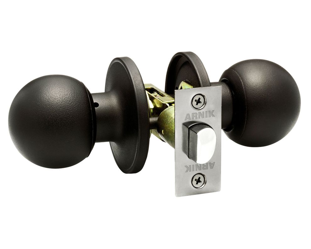 Cerradura pomo simple paso bola negro Arnik-0