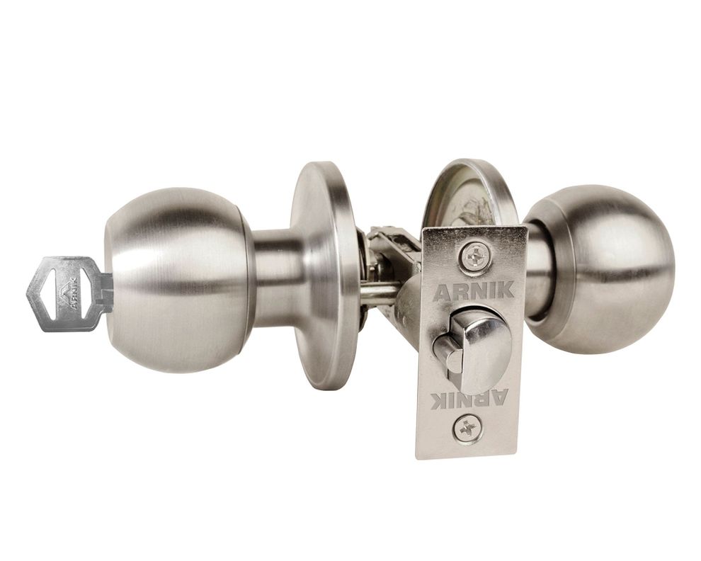 Cerradura pomo oficina/dormitorio bola acero Arnik-0