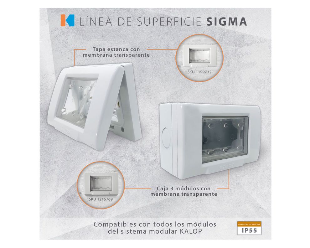 Tapa 3 módulos blanco Kalop-3