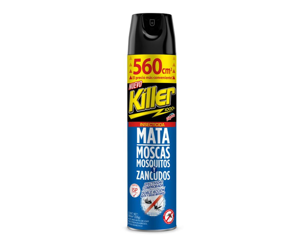 Insecticida spray killer mata moscas mosquitos y zancudos 560 cm3 8,5x7 cm azul Killer-0