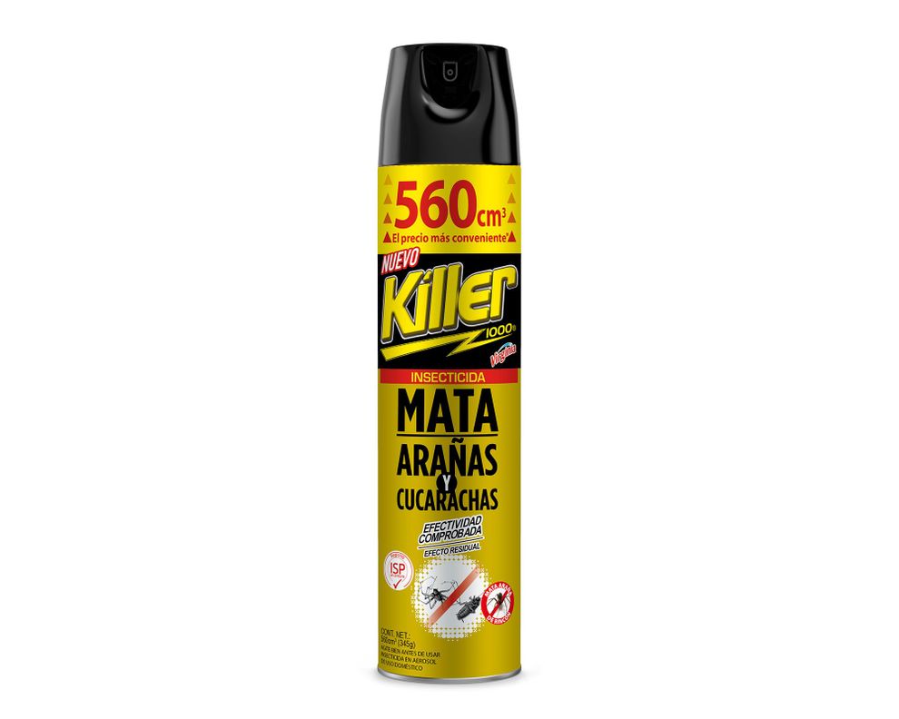 Spray aerosol killer mata arañas y cucarachas 560 cm3 amarillo Killer-0