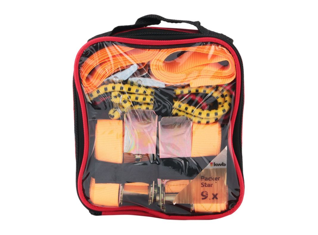 Set correas de amarre carga Packer Star naranjo 9 piezas KWB-0