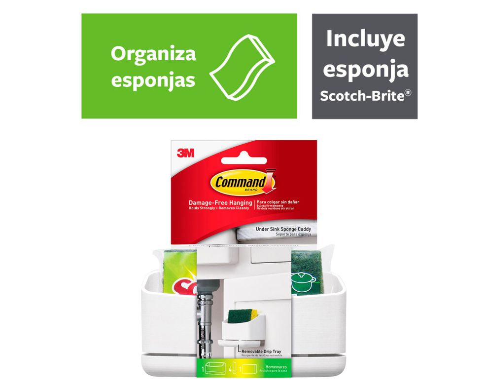 Porta esponja con esponja 5,5x8 cm blanco-1