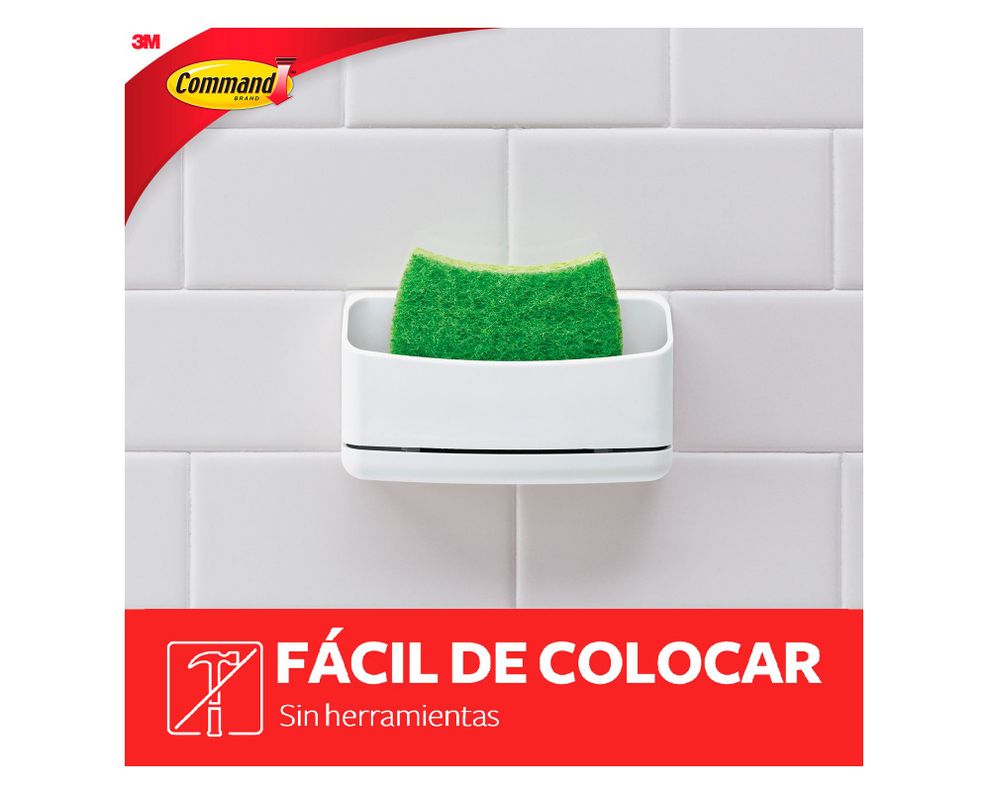 Porta esponja con esponja 5,5x8 cm blanco-4