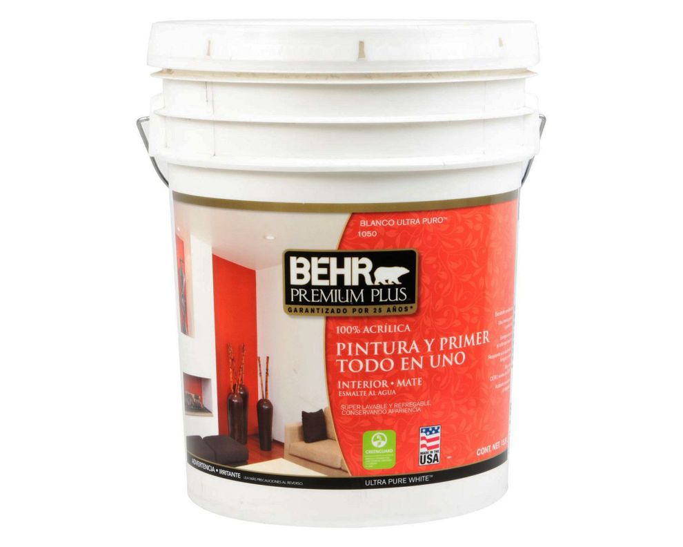 Esmalte al agua interior Mate blanco Behr Premium Plus Tineta-0
