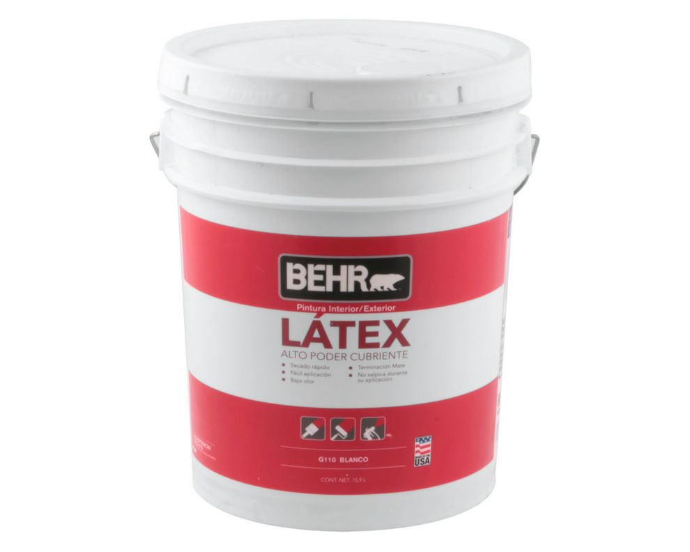 Látex 1 tineta G110 blanco mate Behr-0