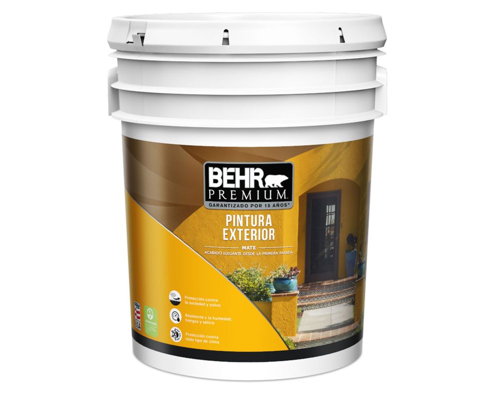 Esmalte al agua 1 tineta Premium blanco mate Behr-0