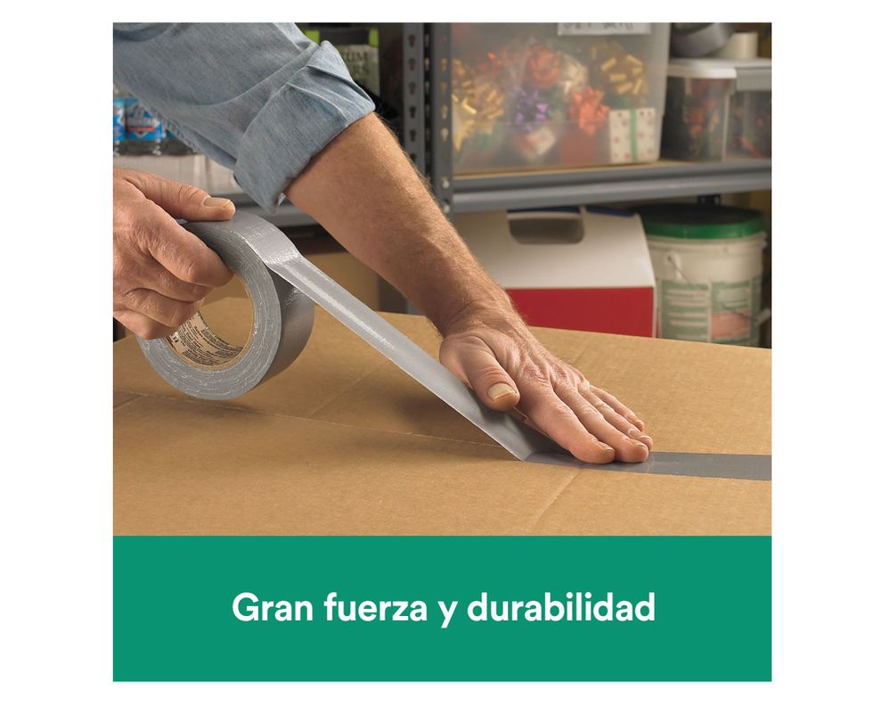Cinta de tela duct tape Para Reparar 48 mm x 9.1 m gris 2 unidades-4