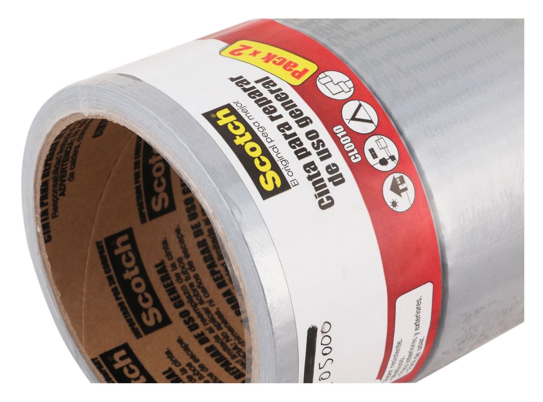 Cinta de tela duct tape Para Reparar 48 mm x 9.1 m gris 2 unidades-1