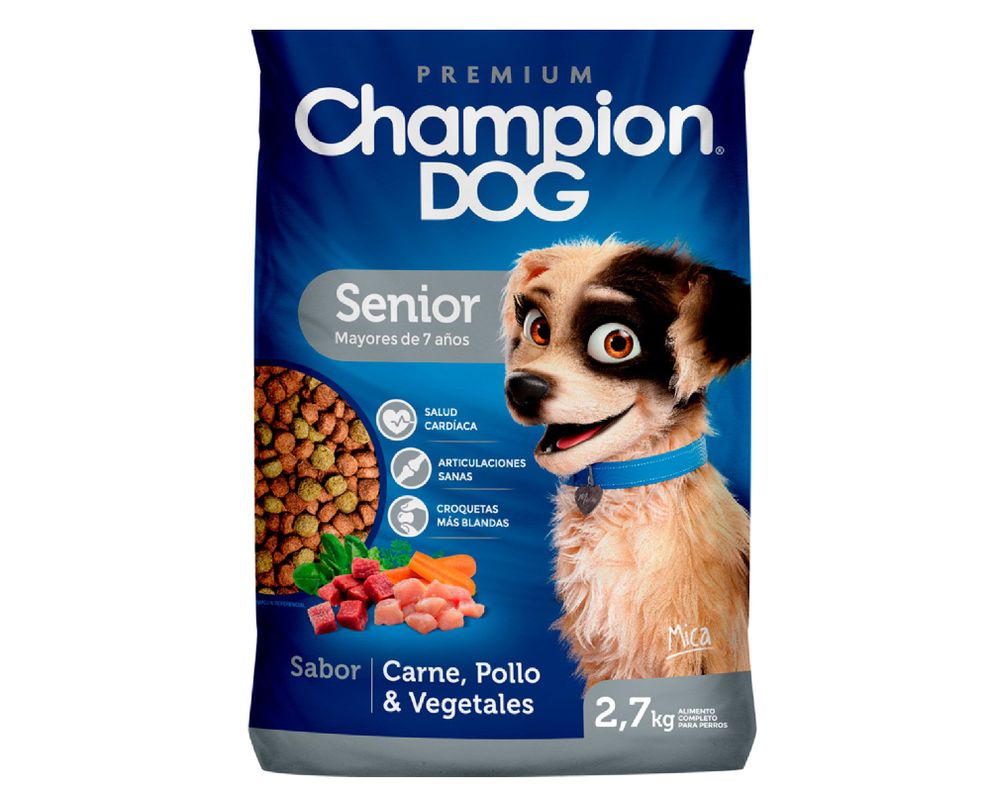 Alimento perro senior 2,7 kg carne, pollo y vegetales Champion Dog-1