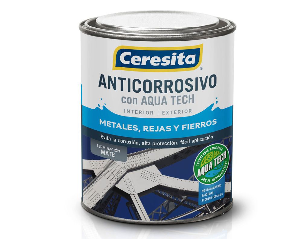 Anticorrosivo 1/4 galón Aqua Tech rojo colonial mate Ceresita-0
