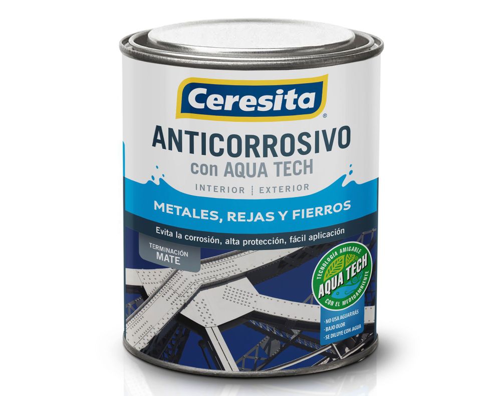 Anticorrosivo 1/4 galón Aqua Tech negro mate Ceresita-0