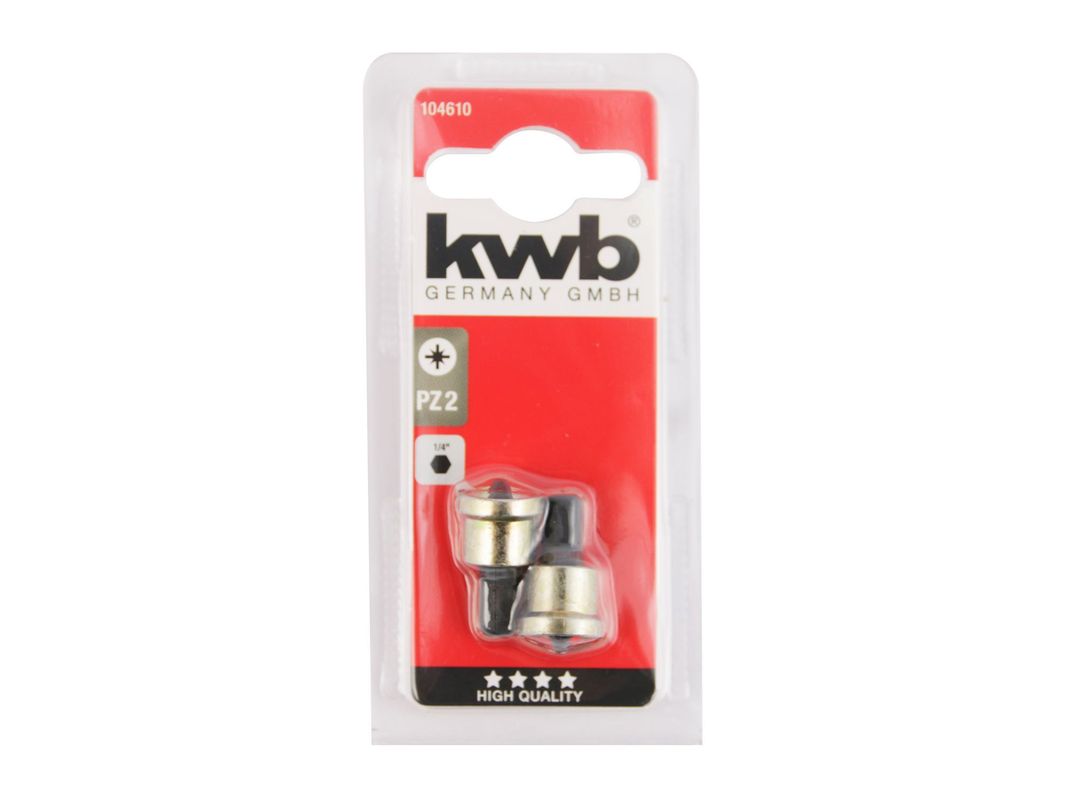 Punta pozidrive PZ2 1/4'' tope profundo 2 unidades KWB-0