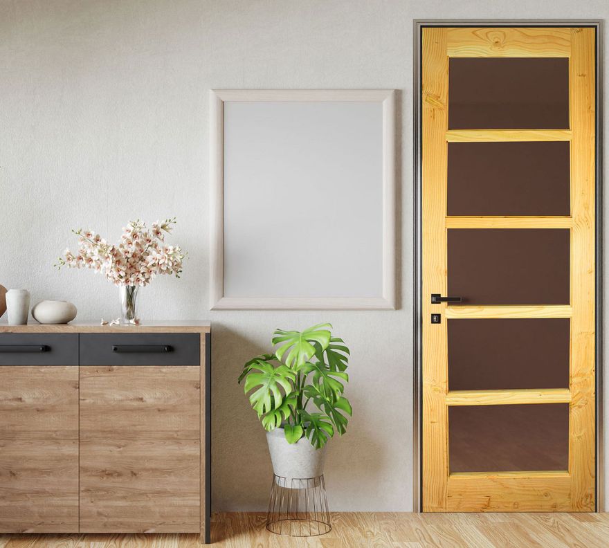 Puerta Pino Oregón Mirador Vidrio 80x200 cm AFN-7