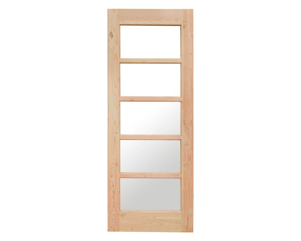 Puerta Pino Oregón Mirador Vidrio 80x200 cm AFN-3