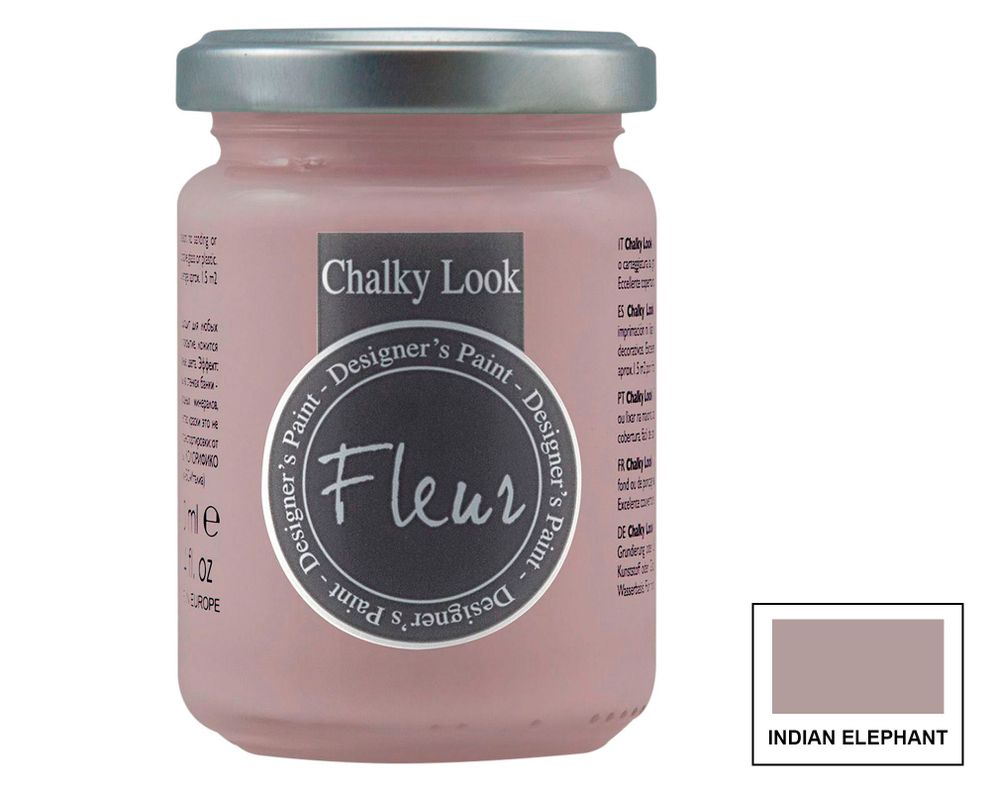 Pintura 130 ml Chalky look indian elephant mate Fleur-0