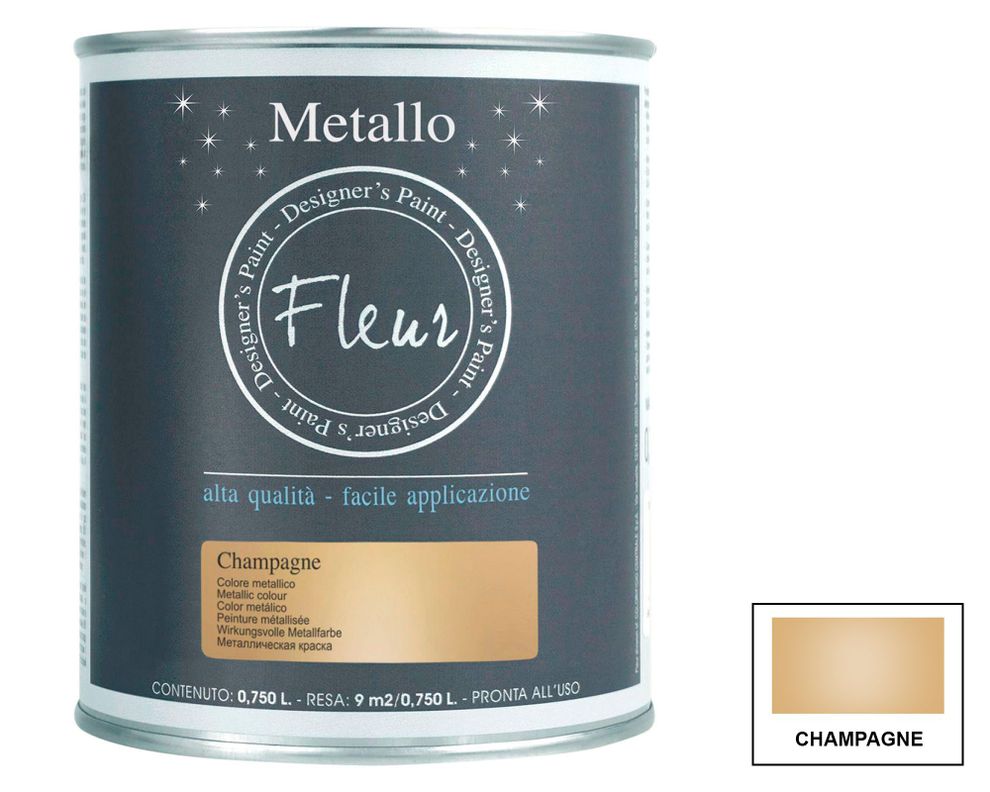 Pintura metálica 750 ml champagne Fleur-0