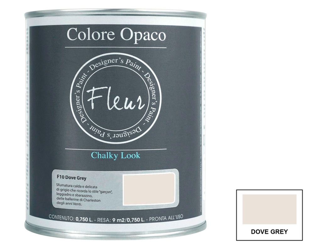 Pintura 750 ml Chalky look dove grey mate Fleur-2