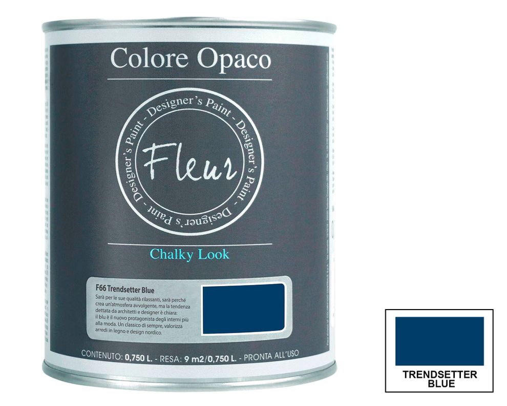 Pintura 750 ml Chalky look trendsetter blue mate Fleur-0