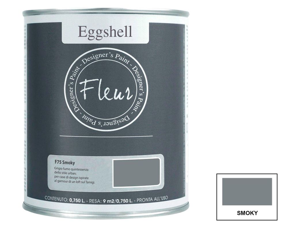 Pintura 750 ml Eggshell smoky semi satín Fleur-0