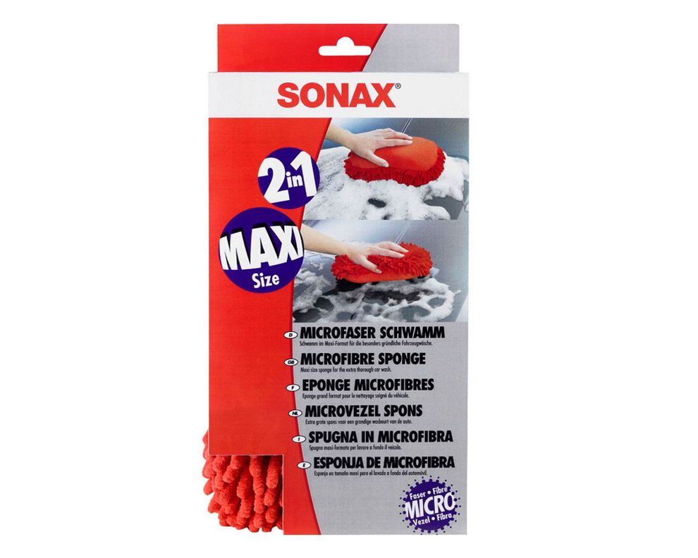Esponja microfibra 2 en 1 rojo Sonax-0