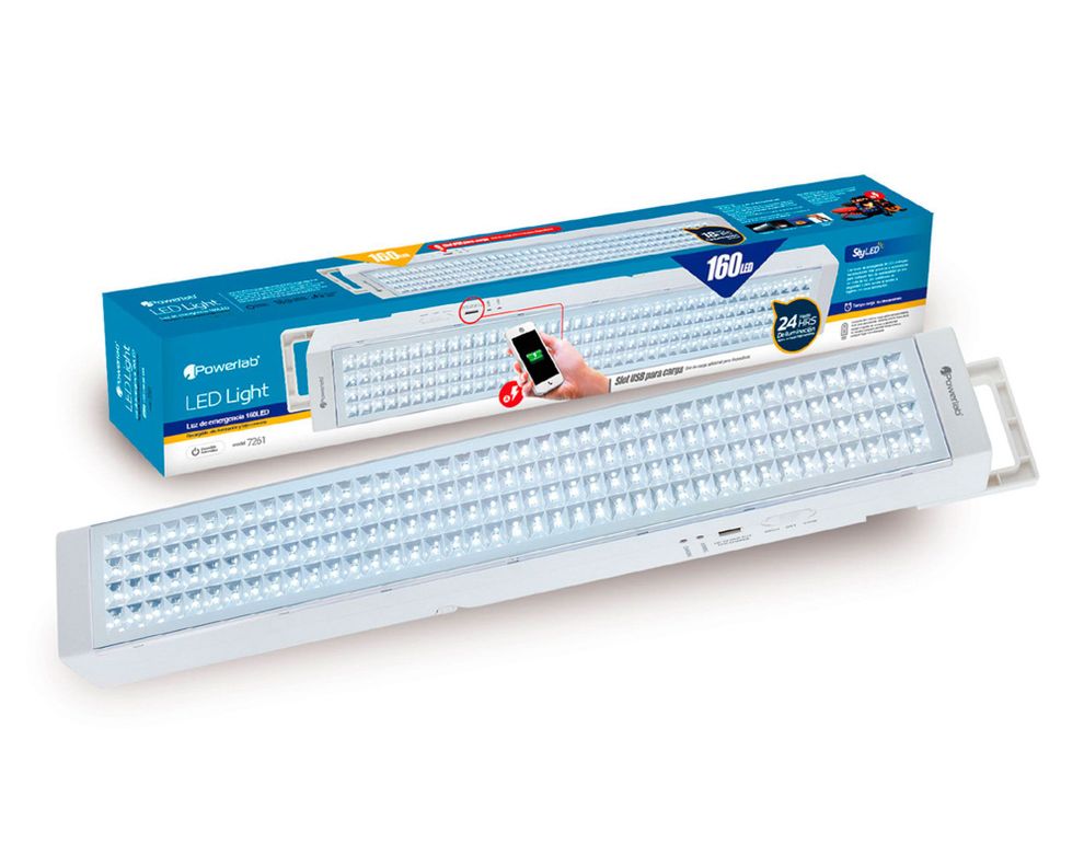 Lámpara de emergencia 160 LED USB 24 horas Powerlab-1