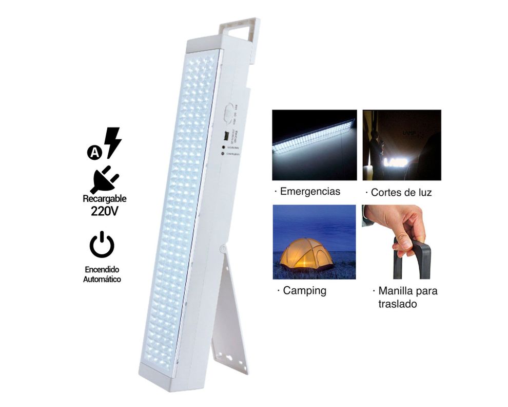 Lámpara de emergencia 160 LED USB 24 horas Powerlab-6