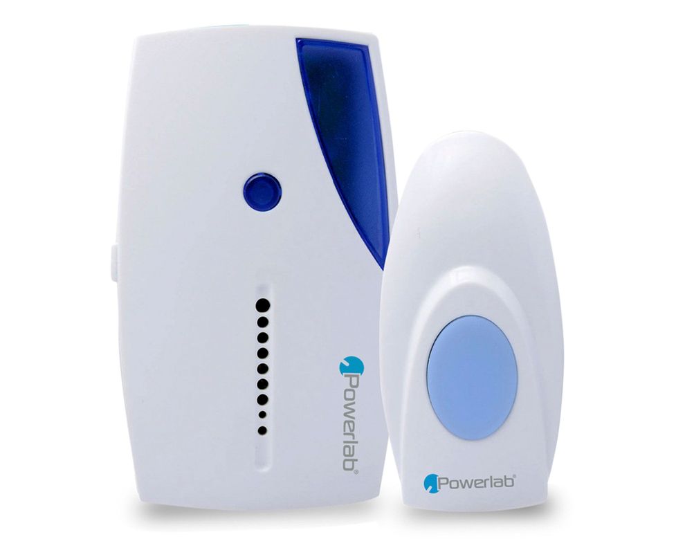 Timbre inalámbrico 36 melodías Doorbell azul/blanco Powerlab-0