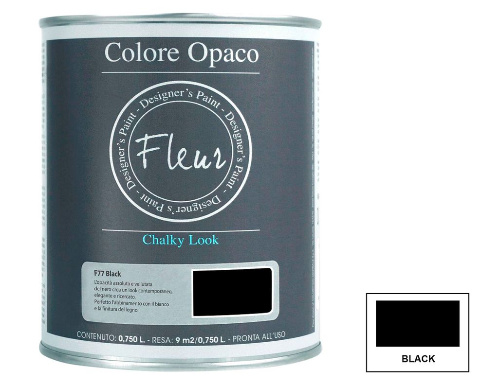 Pintura 750 ml Chalky look negro mate Fleur-0