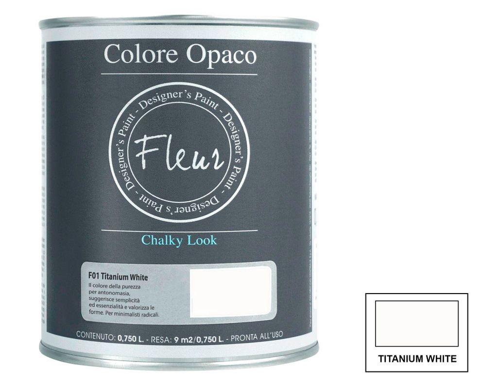 Pintura 750 ml Chalky look titanium white mate Fleur-0