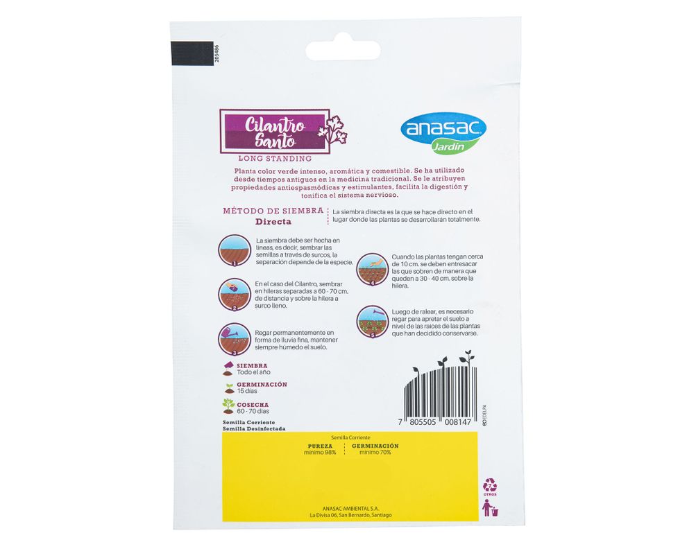 Semillas 5 gr Cilantro santo Anasac-1