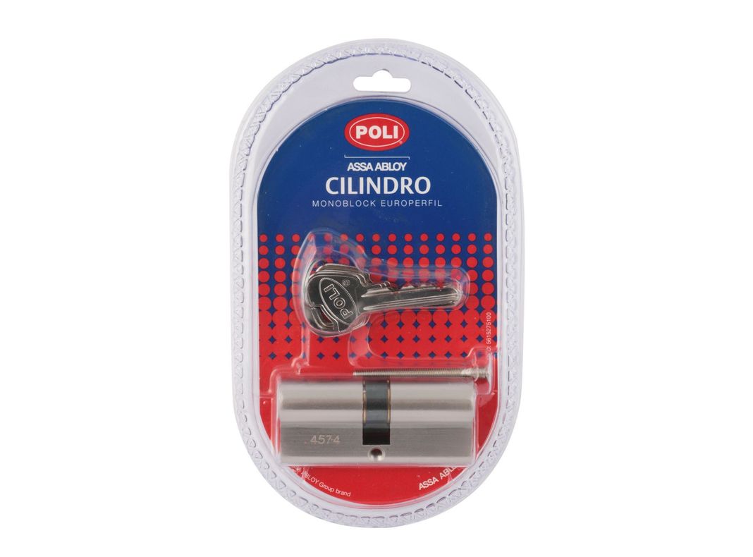 Cilindro europerfil 70 mm 5 pin 3 llaves níquel satinado Poli-0