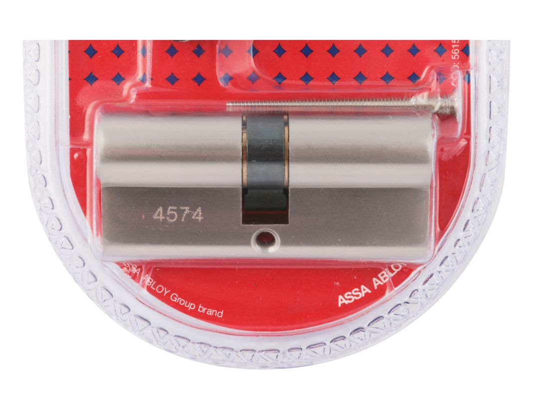 Cilindro europerfil 70 mm 5 pin 3 llaves níquel satinado Poli-1