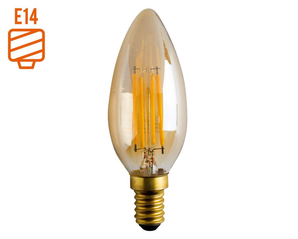 Ampolleta filamento LED 40W E14 luz cálida Ledzone-0