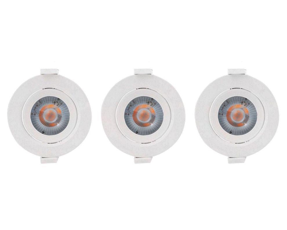 Foco embutido 1L 9 cm LED blanco 3 unidades Drl-4
