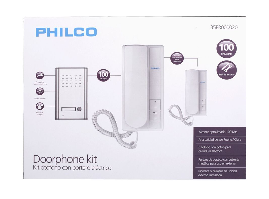 Portero + 2 citófonos 35PR000020 blanco Philco-1