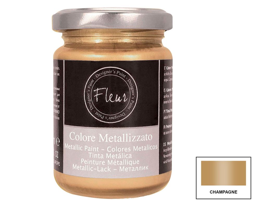 Pintura metálica 130 ml champagne Fleur-0