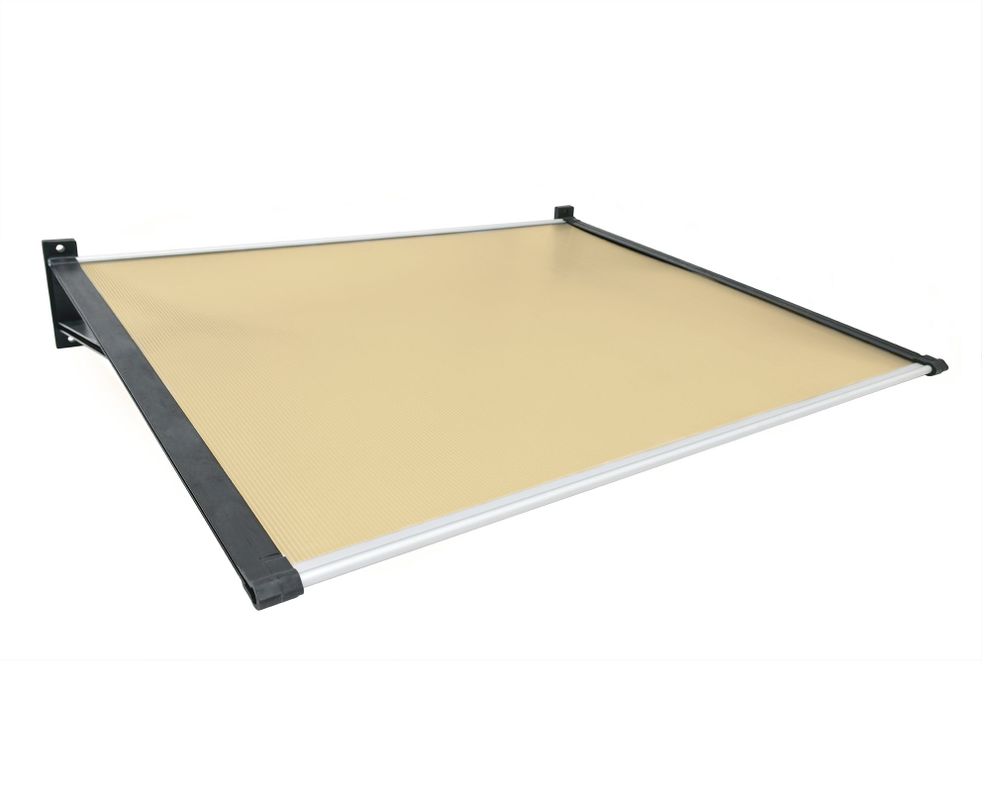 Alero listo protección policarbonato bronce Recto 100x120 cm-1
