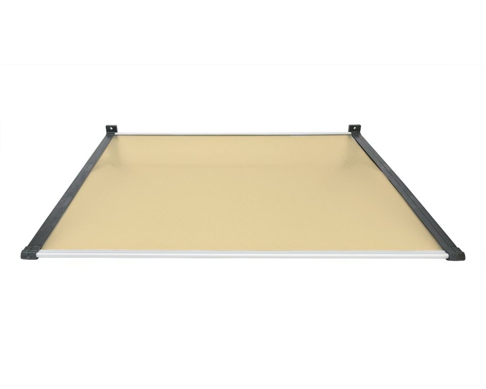 Alero listo protección policarbonato bronce Recto 100x120 cm-0