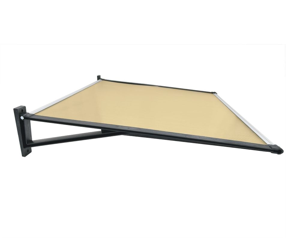Alero listo protección policarbonato bronce Recto 100x120 cm-2