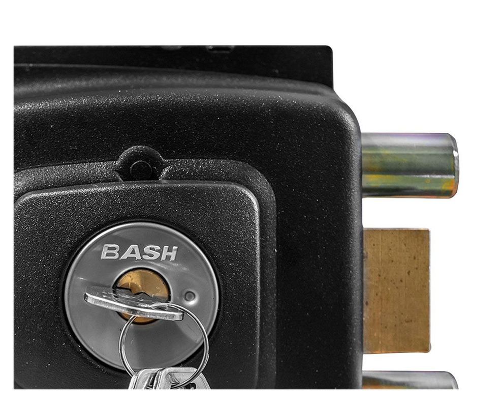 Cerradura sobreponer acceso con caja 1002 negro antibacteriana Bash-1