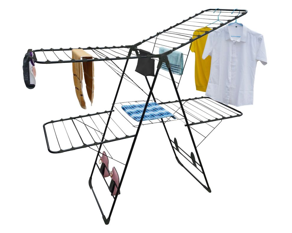 Tendedero Plegable 2 niveles colgador zapato y clip-2