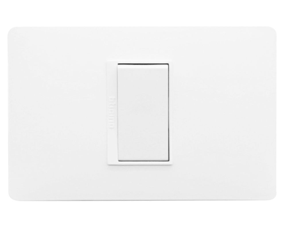 Placa armada interruptor simple 10A 9/12 Luzica blanco Bticino-0