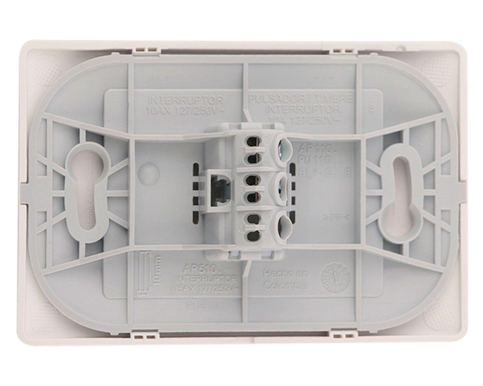 Pulsador timbre armado 10A 250V PU1102 blanco Bticino-1