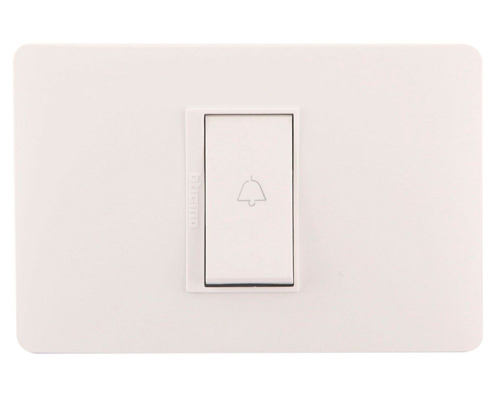 Pulsador timbre armado 10A 250V PU1102 blanco Bticino-0