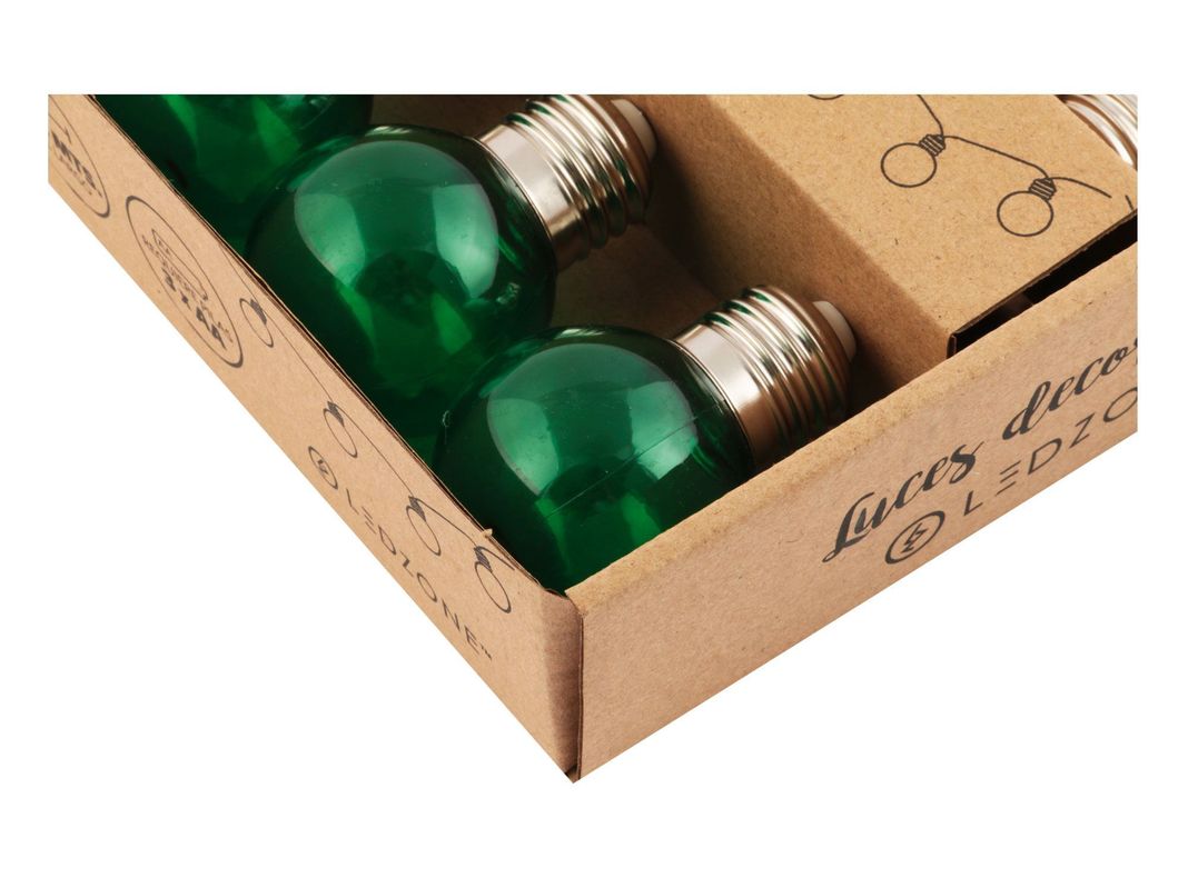 Guirnalda 10L ampolleta LED colores transparentes Ledzone-1