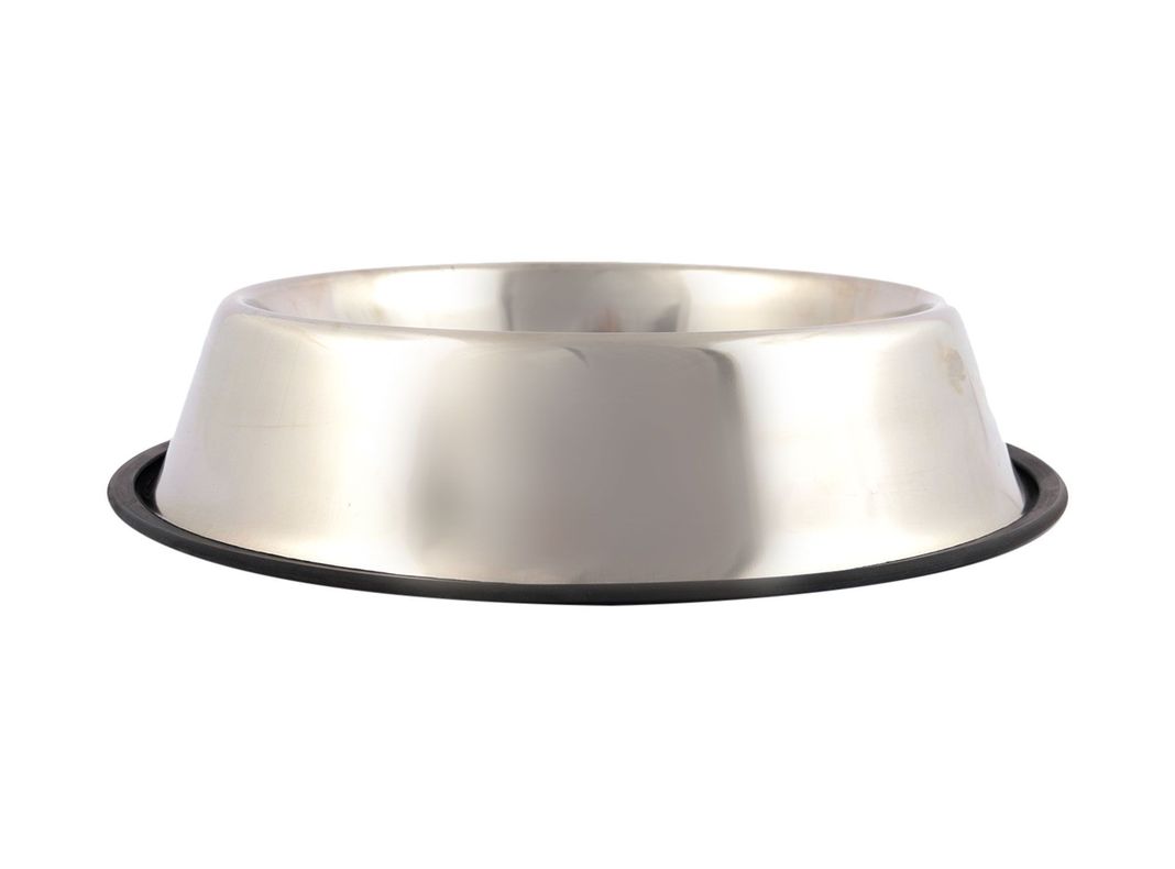 Plato mascota 1,8 litros antideslizante inox Pet's fun