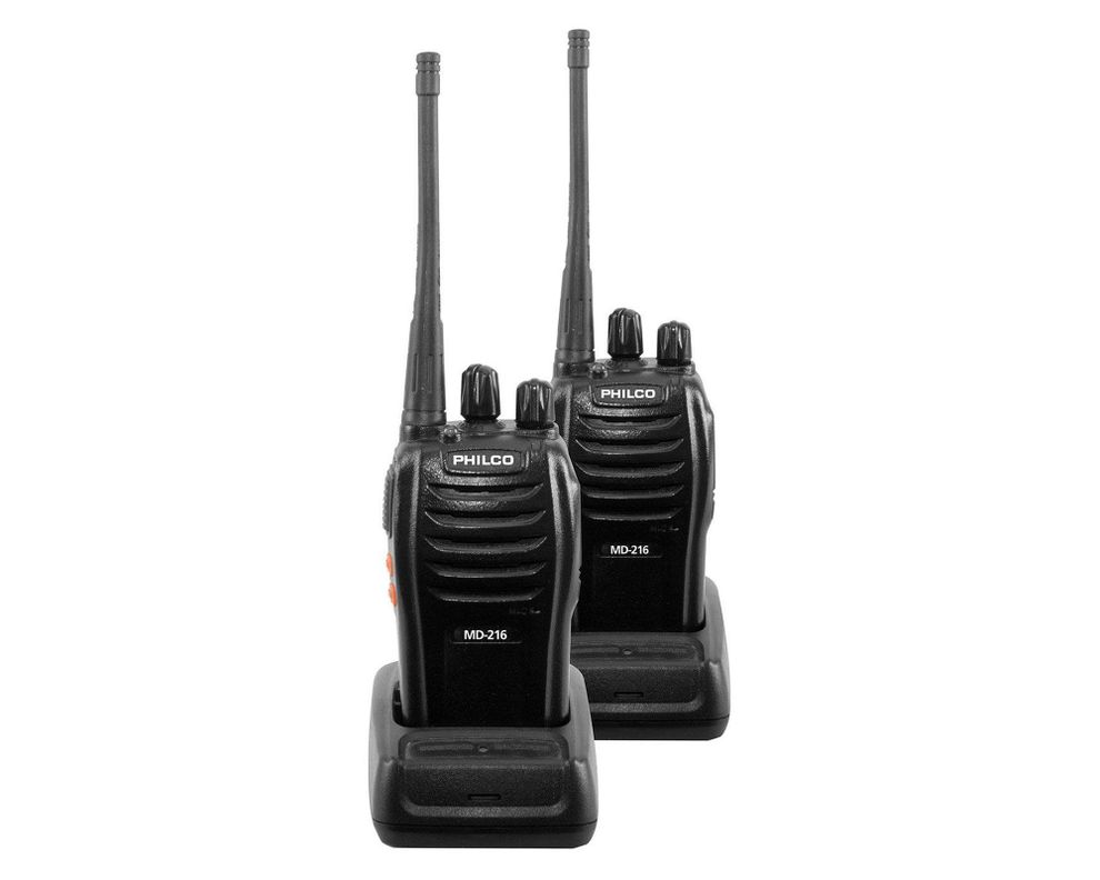Kit radiotransmisor portátil 16 km 33PHLMD216 negro 2 unidades Philco-0